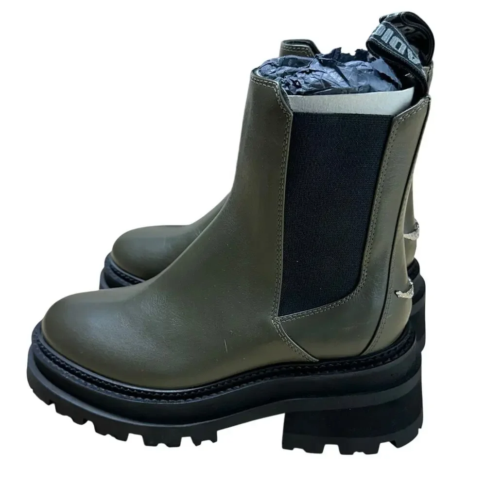 Zadig & Voltare Ride Chelsea Boot Green/Black Women's Size 36 (US 5) NWOB